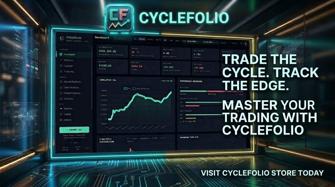 CycleFolio dashboard — Trade the cycle. Track the edge. Master your trading with CycleFolio.